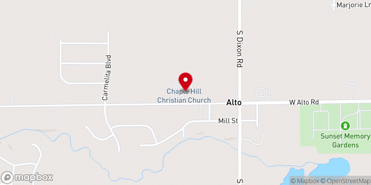 Map showing location of Chapel Hill Christian Church