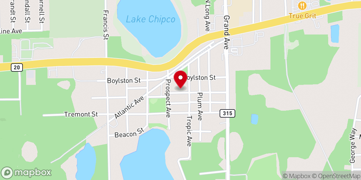 Map showing location of Interlachen First Congregational