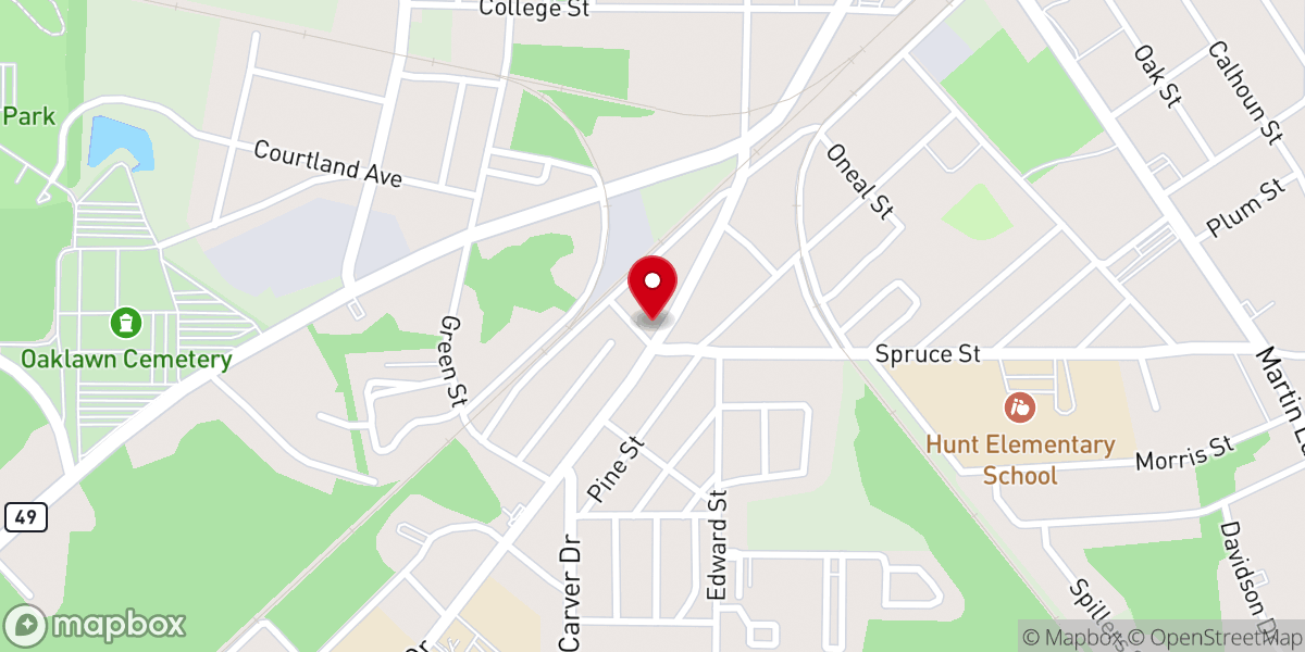 Map showing location of Fort Valley First Seventh-Day Adventist Church