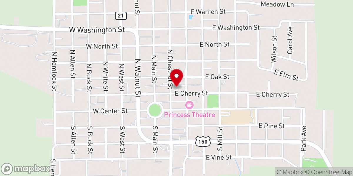 Map showing location of First United Methodist Church