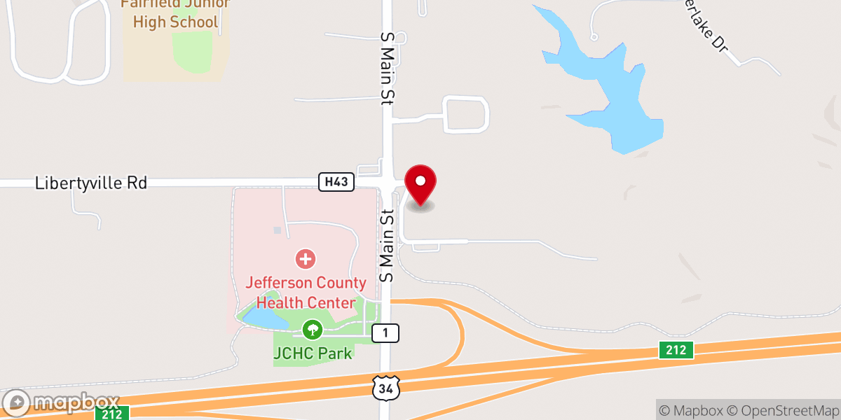 Map showing location of Fairfield First Christian Church