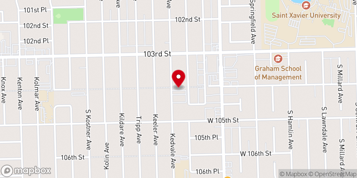 Map showing location of Kedvale Avenue Christian Reformed Church