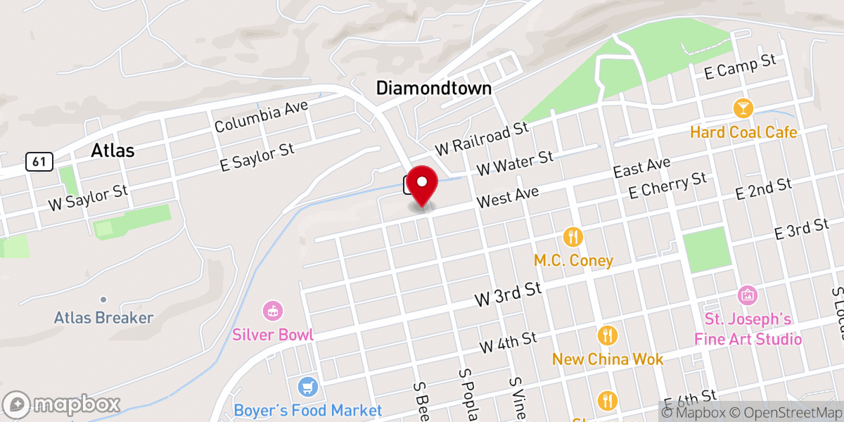 Map showing location of St Matthew Lutheran Church