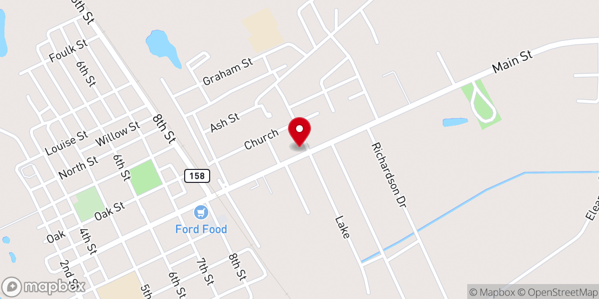 Map showing location of Victory Temple Holiness Church