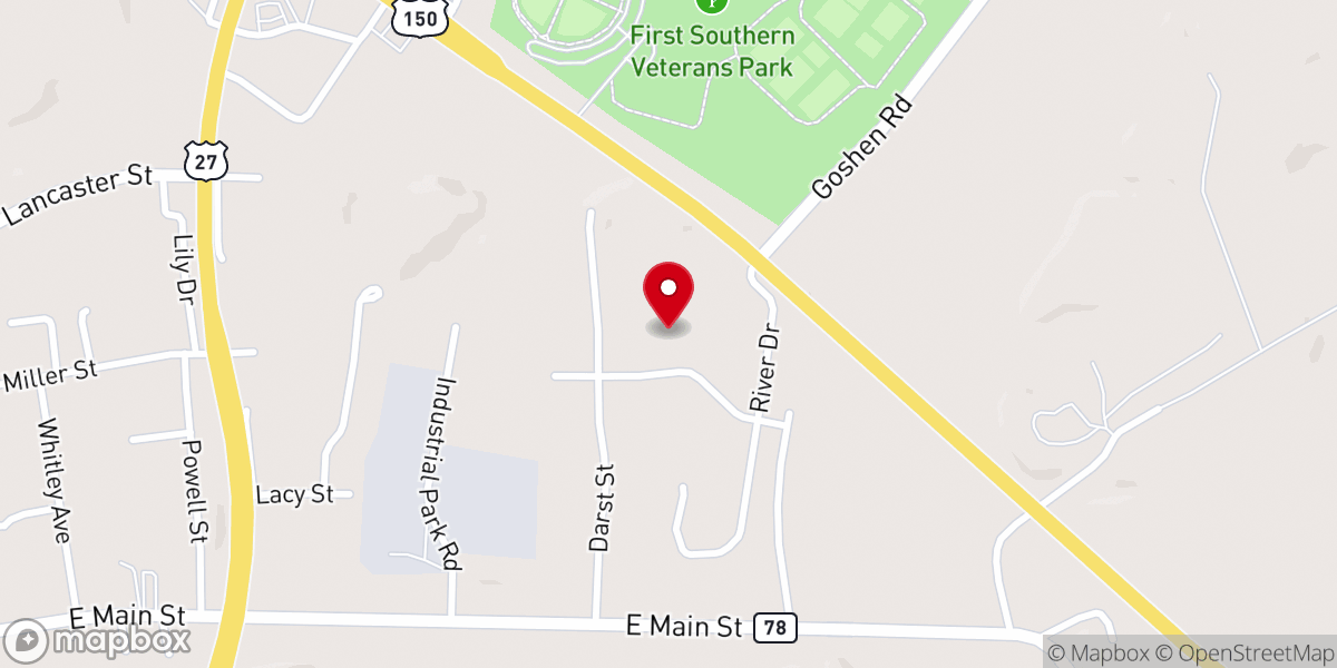 Map showing location of Calvary Hill Baptist Church