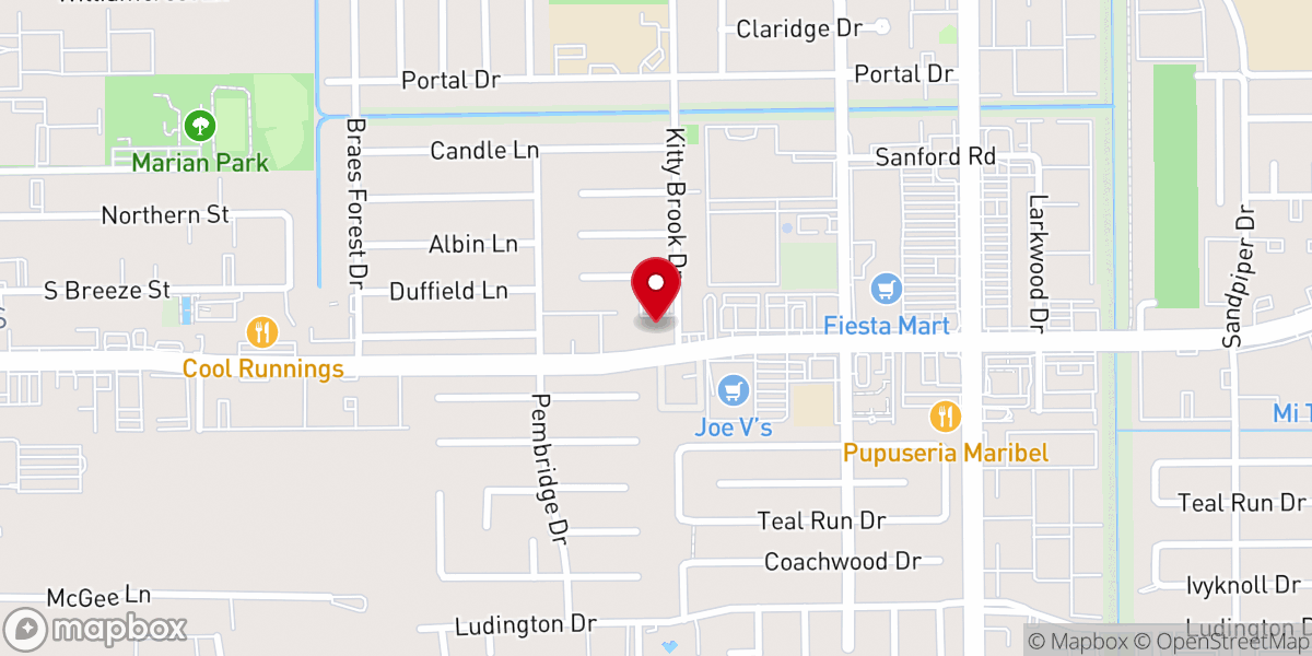 Map showing location of Houston New Life Seventh-Day Adventist Church