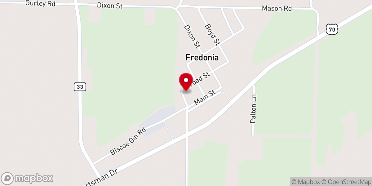 Map showing location of Saint John MB. Church