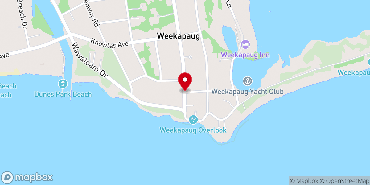Map showing location of Weekapaug Chapel