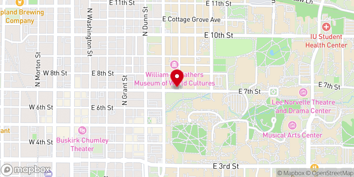 Map showing location of University Lutheran Church Bloomington Indiana