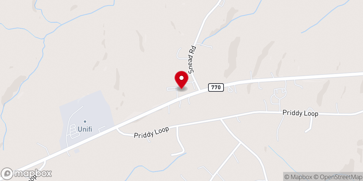 Map showing location of Stoneville Pentecostal Holiness Church