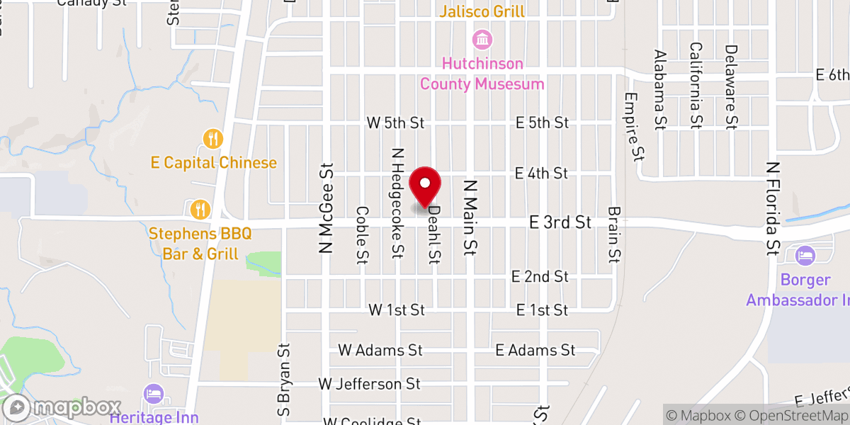 Map showing location of Fellowship Baptist Church