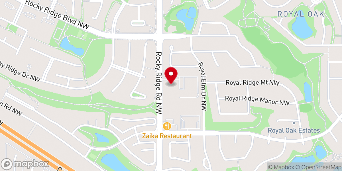 Map showing location of Calgary Alberta Temple