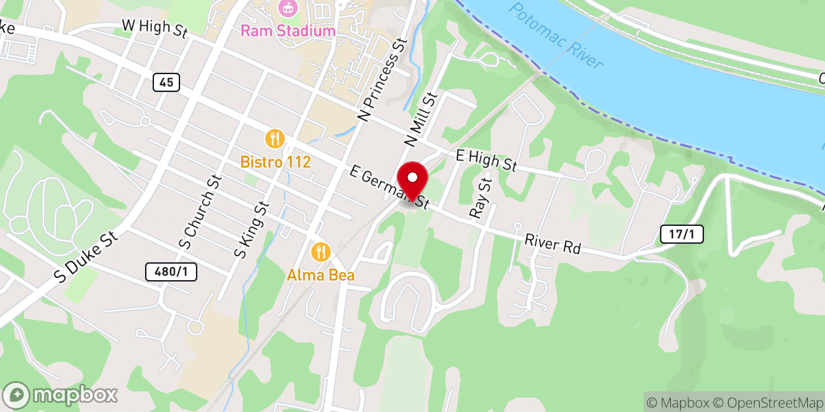 Map showing location of Christ Reformed Church