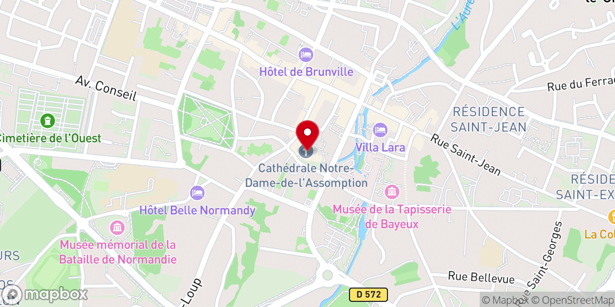 Map showing location of Cathédrale Notre‑Dame de Bayeux