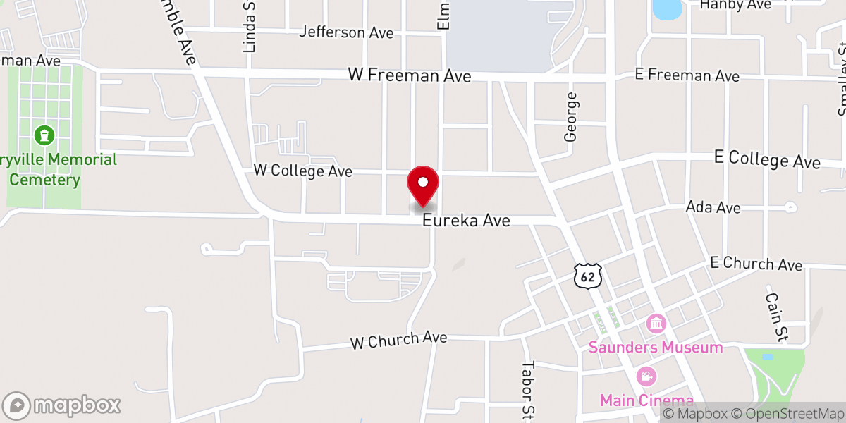 Map showing location of Berryville United Methodist Church