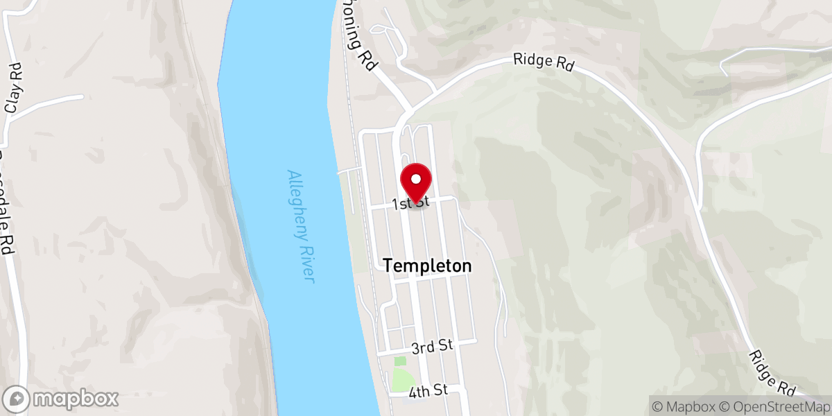 Map showing location of Templeton United Methodist Church