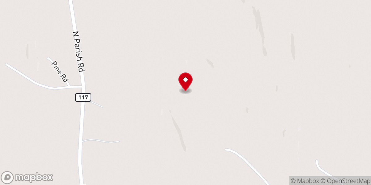 Map showing location of North Parish Christmas Tree Farm