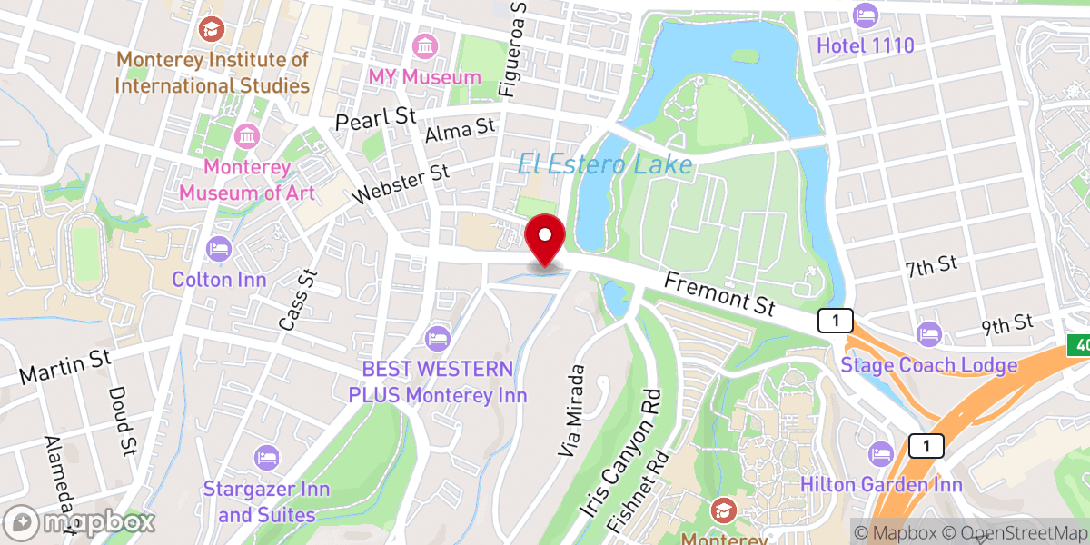 Map showing location of Diocese of Monterey