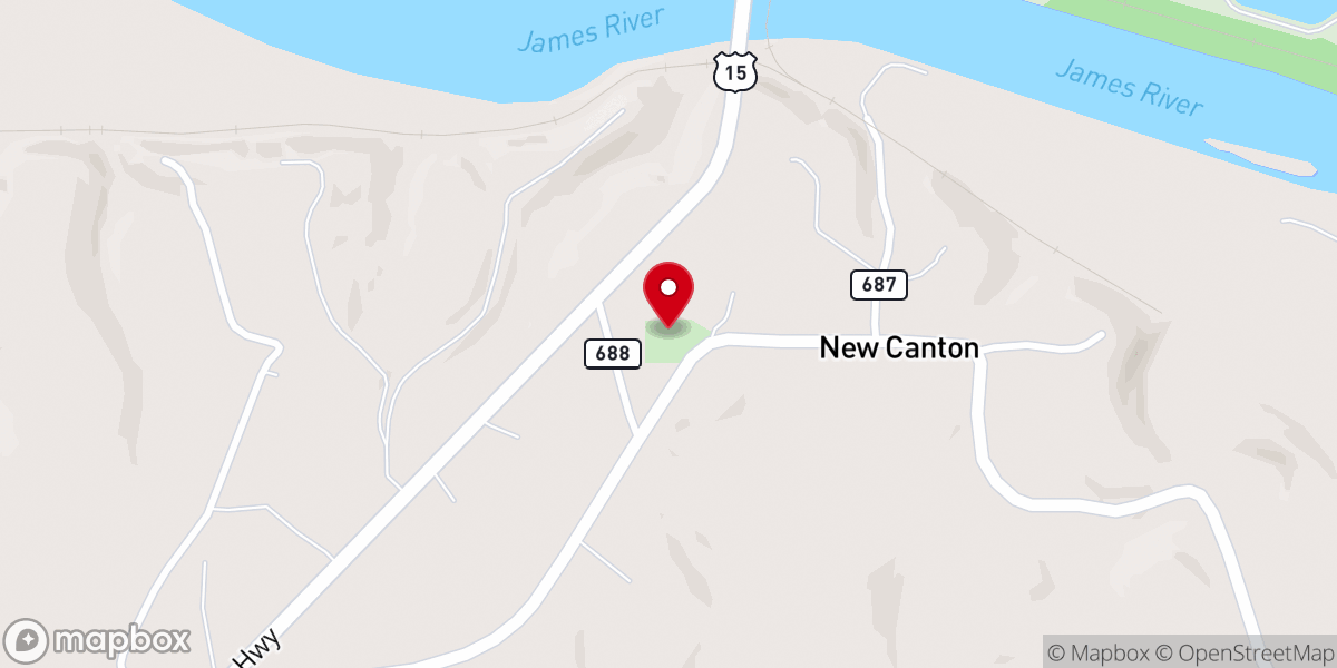 Map showing location of Trinity Presbyterian Church