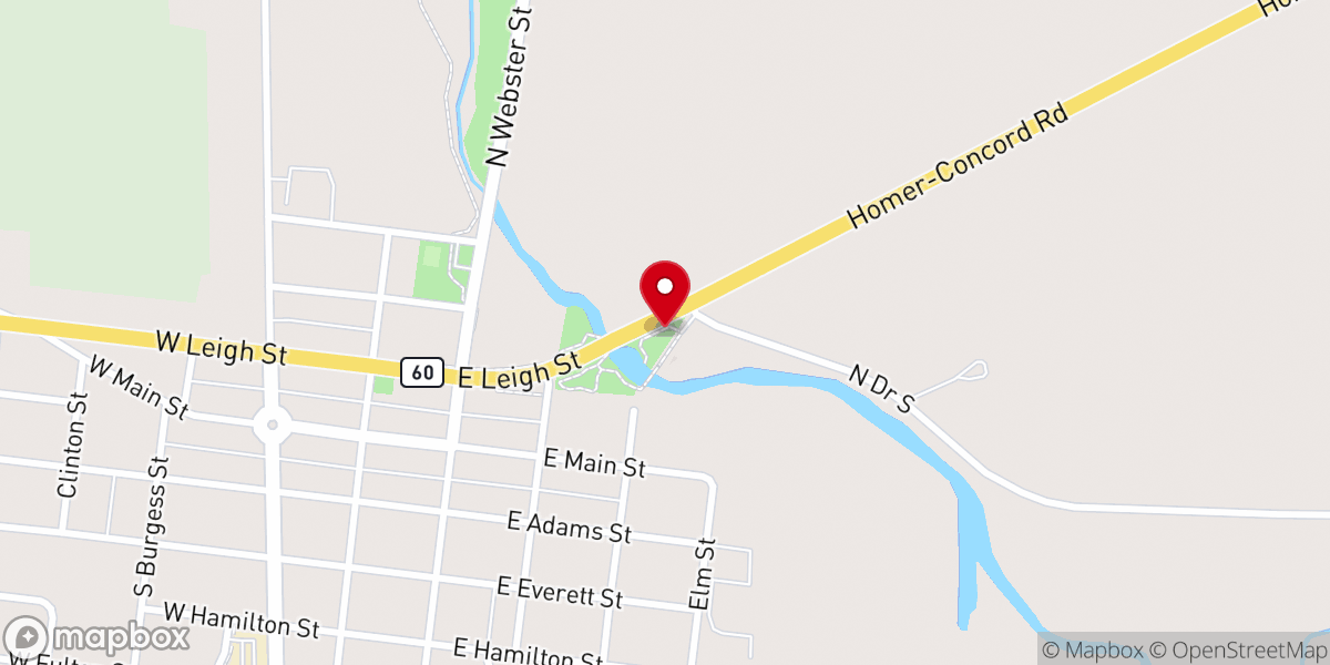 Map showing location of Grist Mill Park
