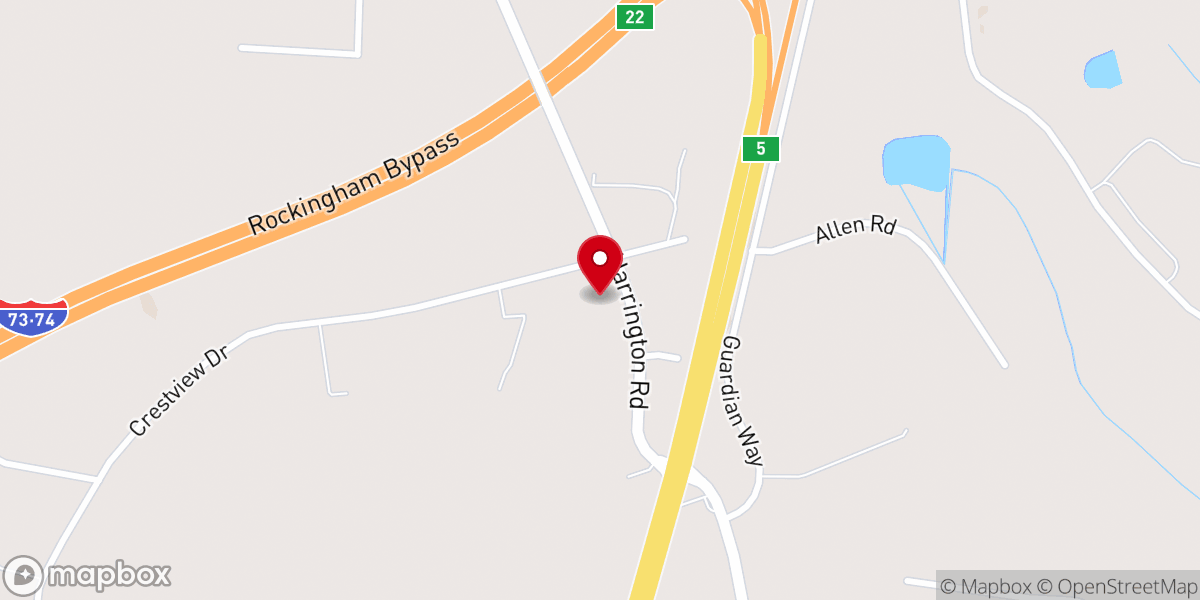 Map showing location of Crestview Baptist Church