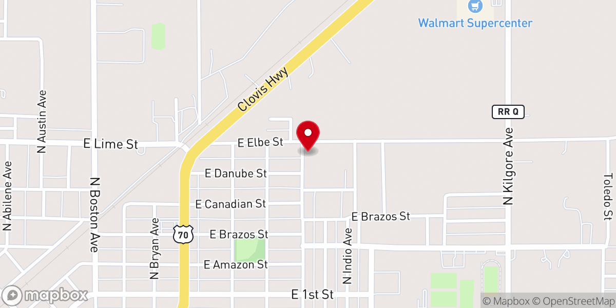 Map showing location of Emmanuel Baptist Church