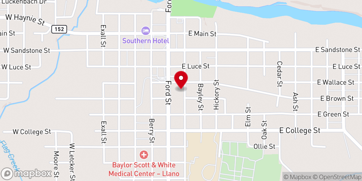Map showing location of First Christian Church