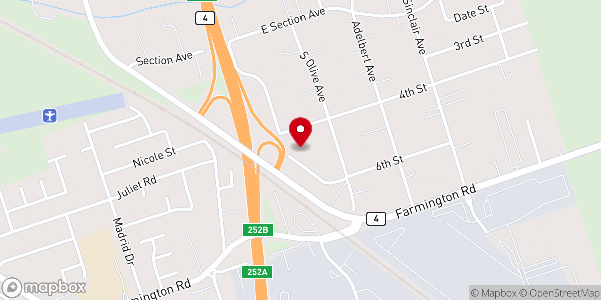 Map showing location of First Thessalonians Missionary Baptist Church