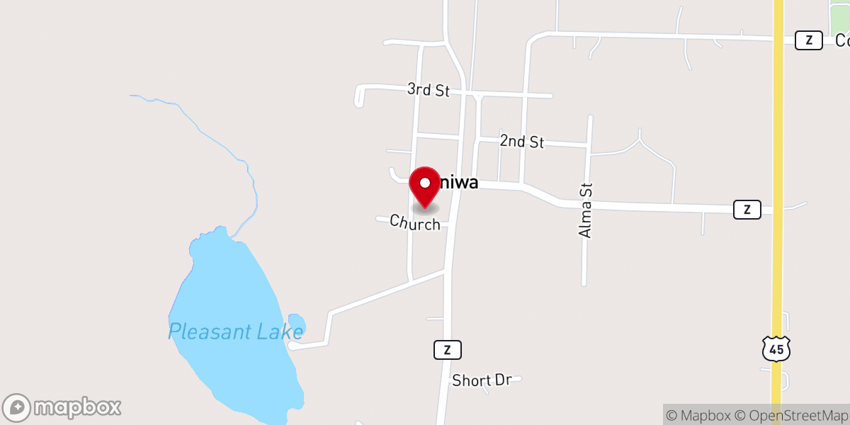 Map showing location of St. Boniface Catholic Church