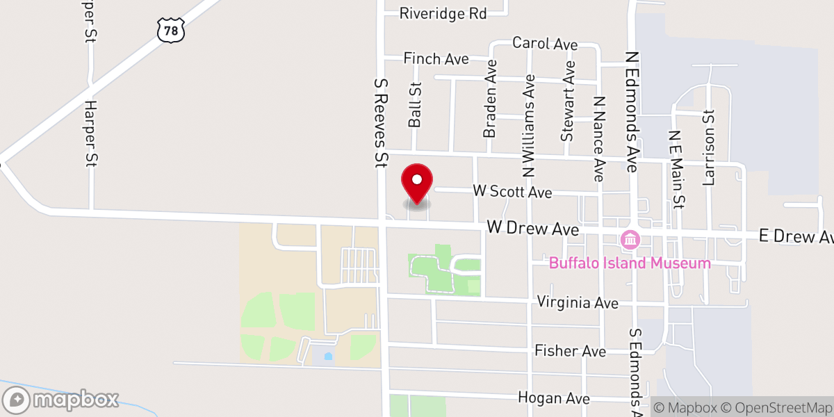 Map showing location of Monette Church of Christ