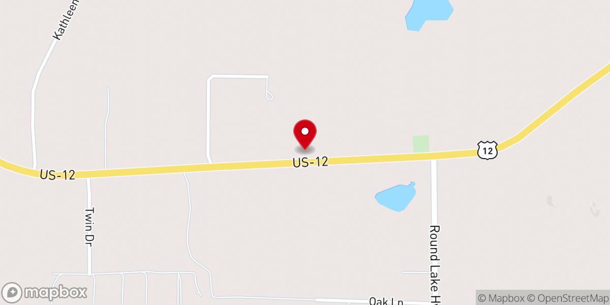Map showing location of Irish Hills Wedding Barn and Irish Chapel