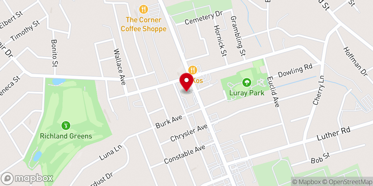 Map showing location of Mt Calvary Lutheran Church