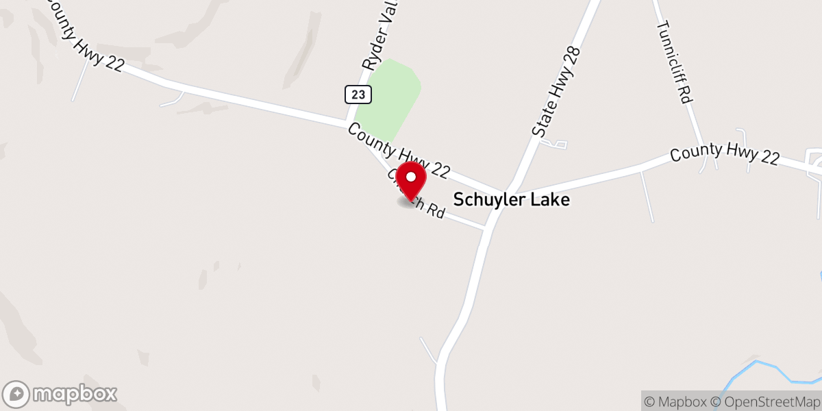 Map showing location of Schuyler Lake United Methodist Church