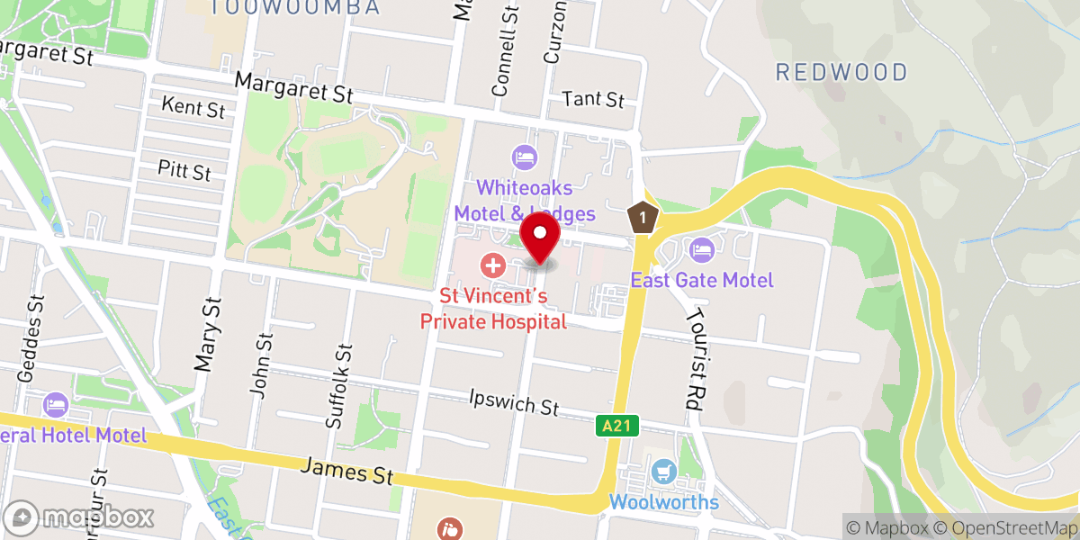 Map showing location of Saint Theresas' Parish Centre