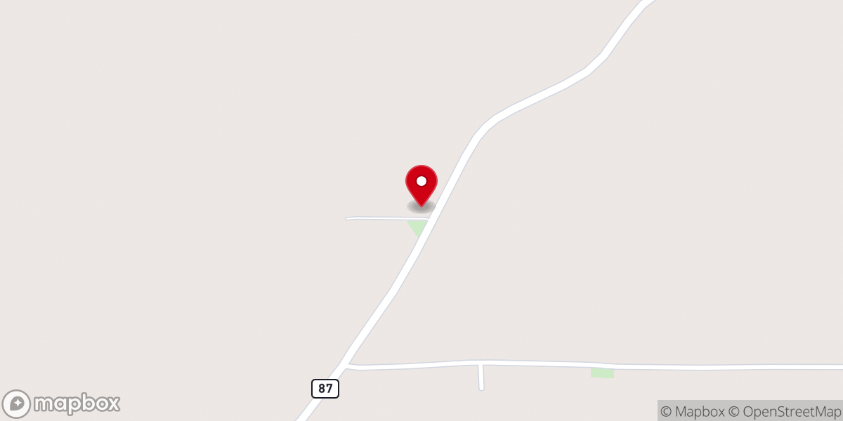Map showing location of New Beulah Church