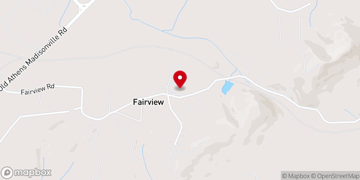 Map showing location of Fairview Baptist Church