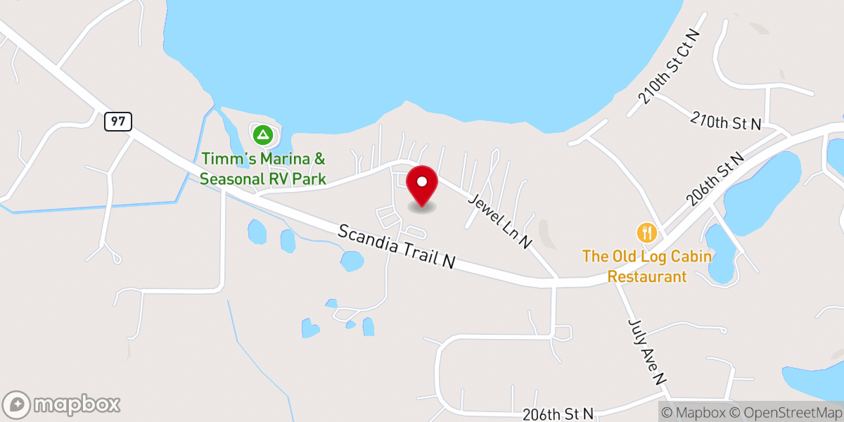 Map showing location of Hosanna Lutheran Church
