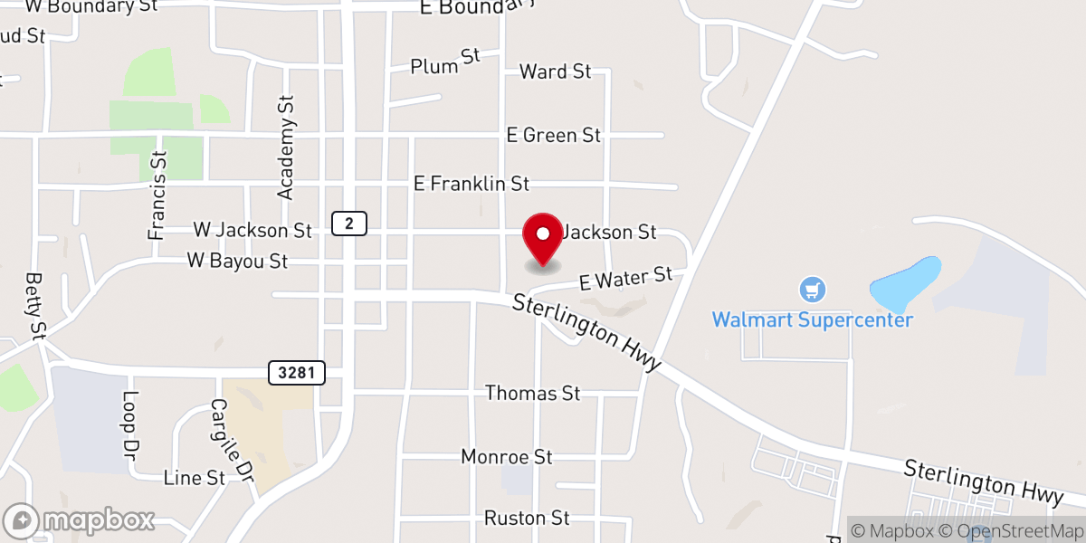 Map showing location of Farmerville Jaycees