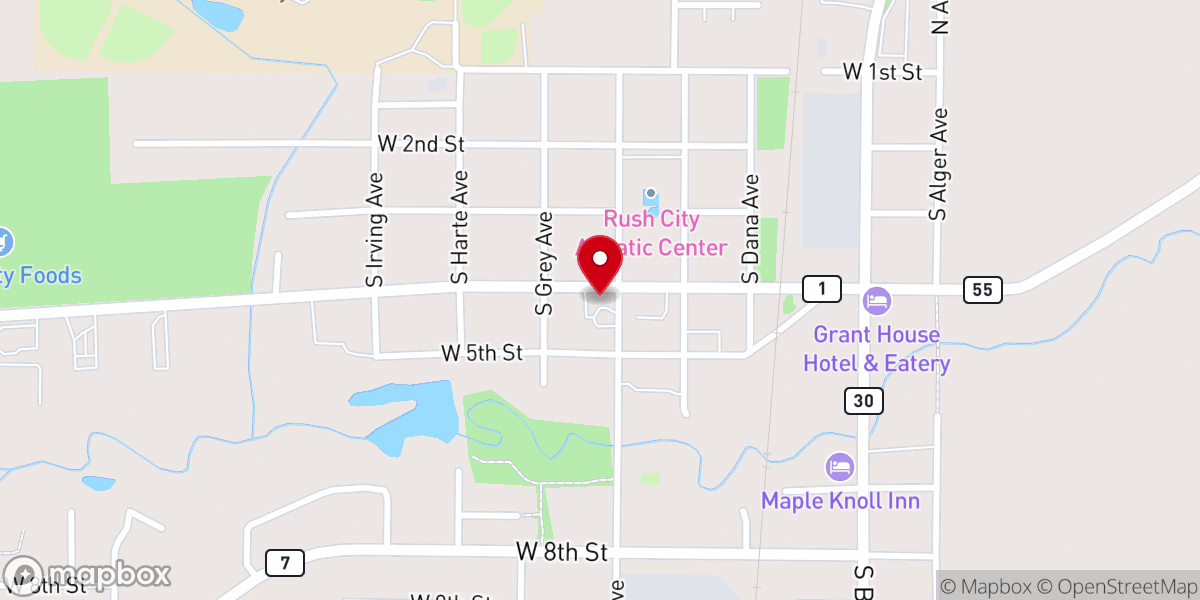 Map showing location of Sacred Heart Catholic Church