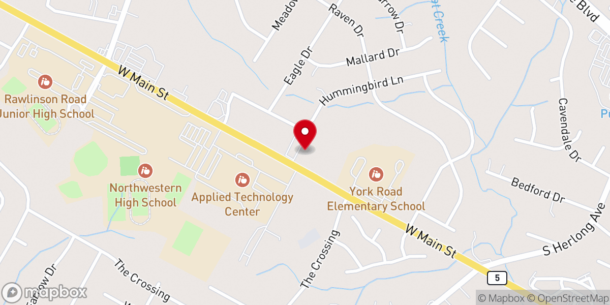Map showing location of Epiphany Lutheran Church