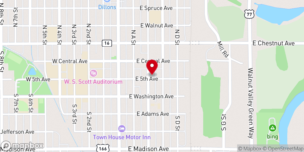 Map showing location of New Life Fellowship Church