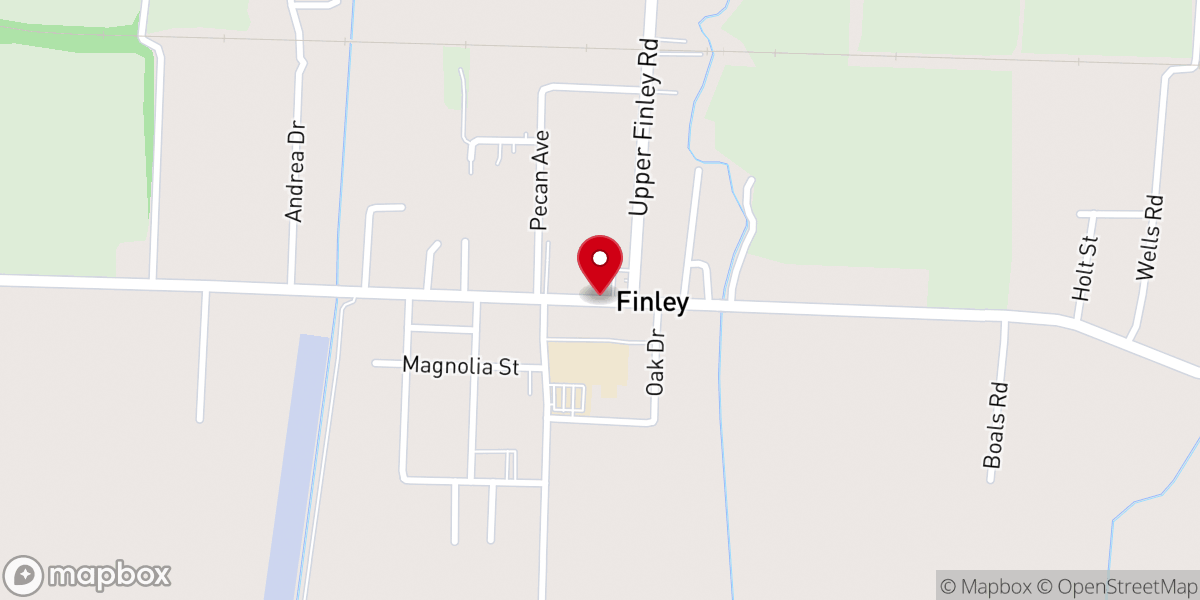 Map showing location of Finley