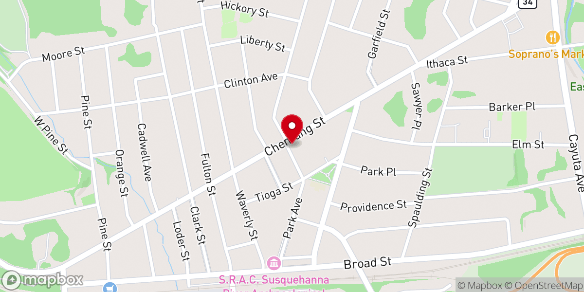 Map showing location of Cornerstone Family Chapel