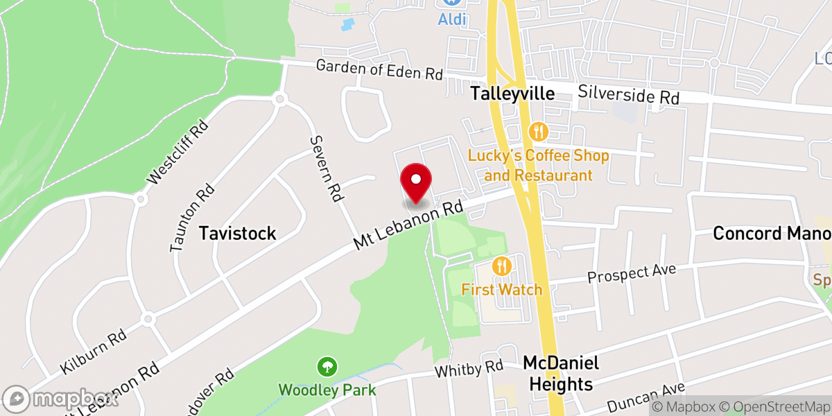 Map showing location of Brandywine Valley Church