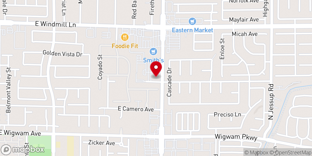 Map showing location of Word of Faith Bible Church Las Vegas
