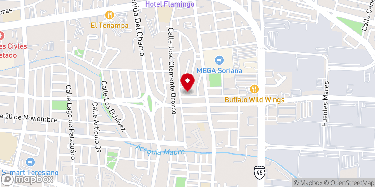 Map showing location of Parroquia San Mateo
