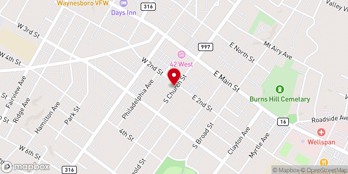 Map showing location of Noah's Ark Christian Child Care Center