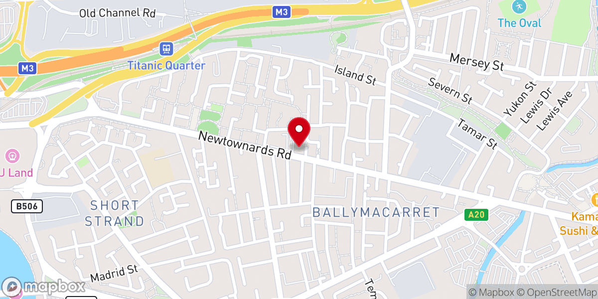 Map showing location of Elim Pentecostal Church Belfast - Newtownards Road