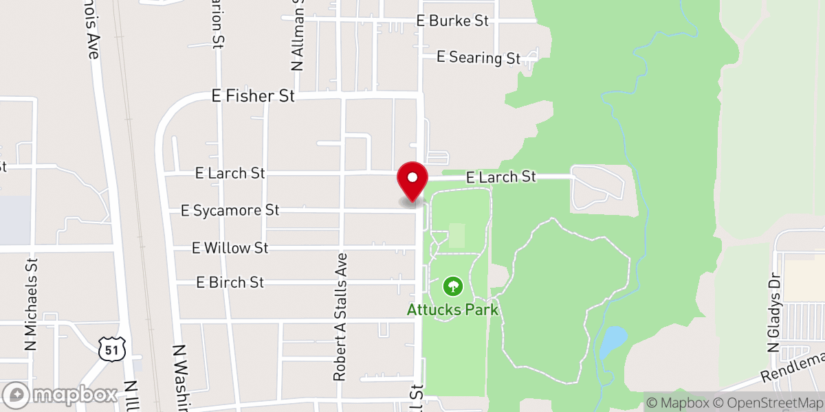 Map showing location of Wall Street Church of Christ