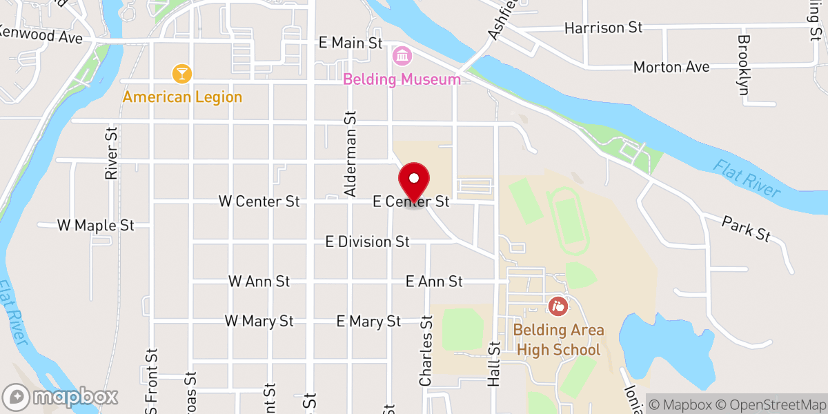 Map showing location of Center Street Free Methodist Church
